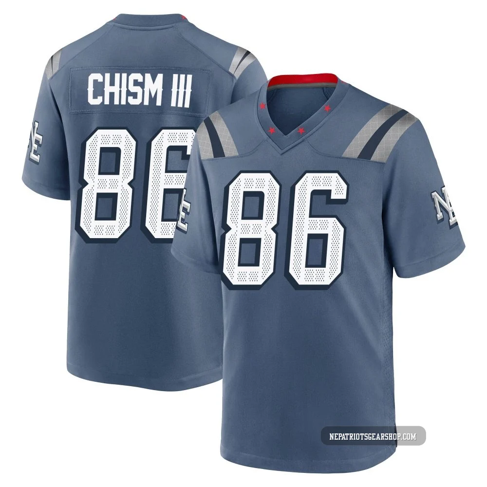 Efton Chism III ＃86 New England Patriots Game Storm 2025 Rivalries Collection Jersey - Youth Blue