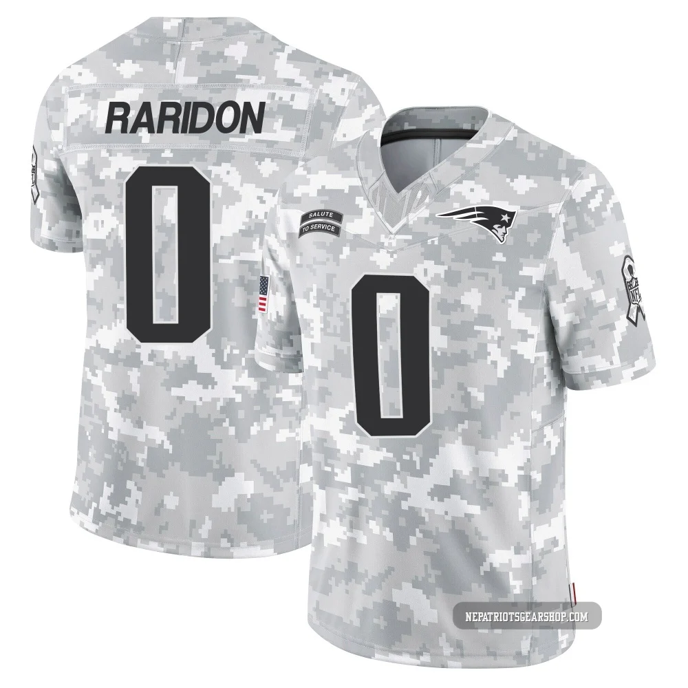 Eli Raridon ＃0 New England Patriots Limited 2024 Salute to Service Jersey - Youth Arctic Camo