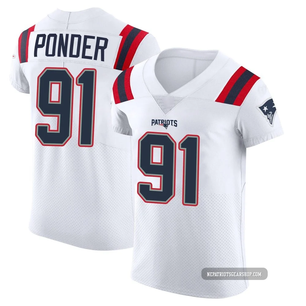 Elijah Ponder ＃91 New England Patriots Elite Vapor Untouchable Jersey - Men's White