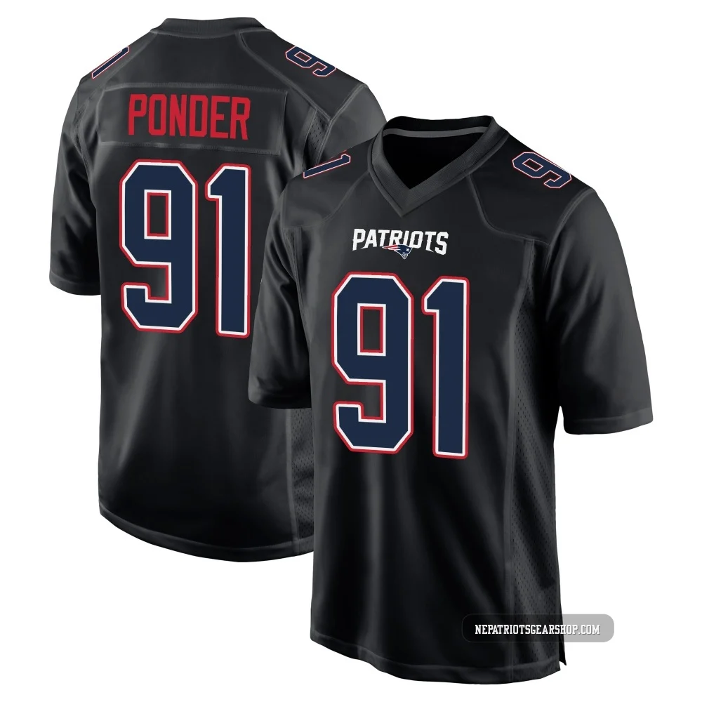 Elijah Ponder ＃91 New England Patriots Game Carbon Fashion Jersey - Men's Black