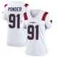 Elijah Ponder ＃91 New England Patriots Game Jersey - Women's White
