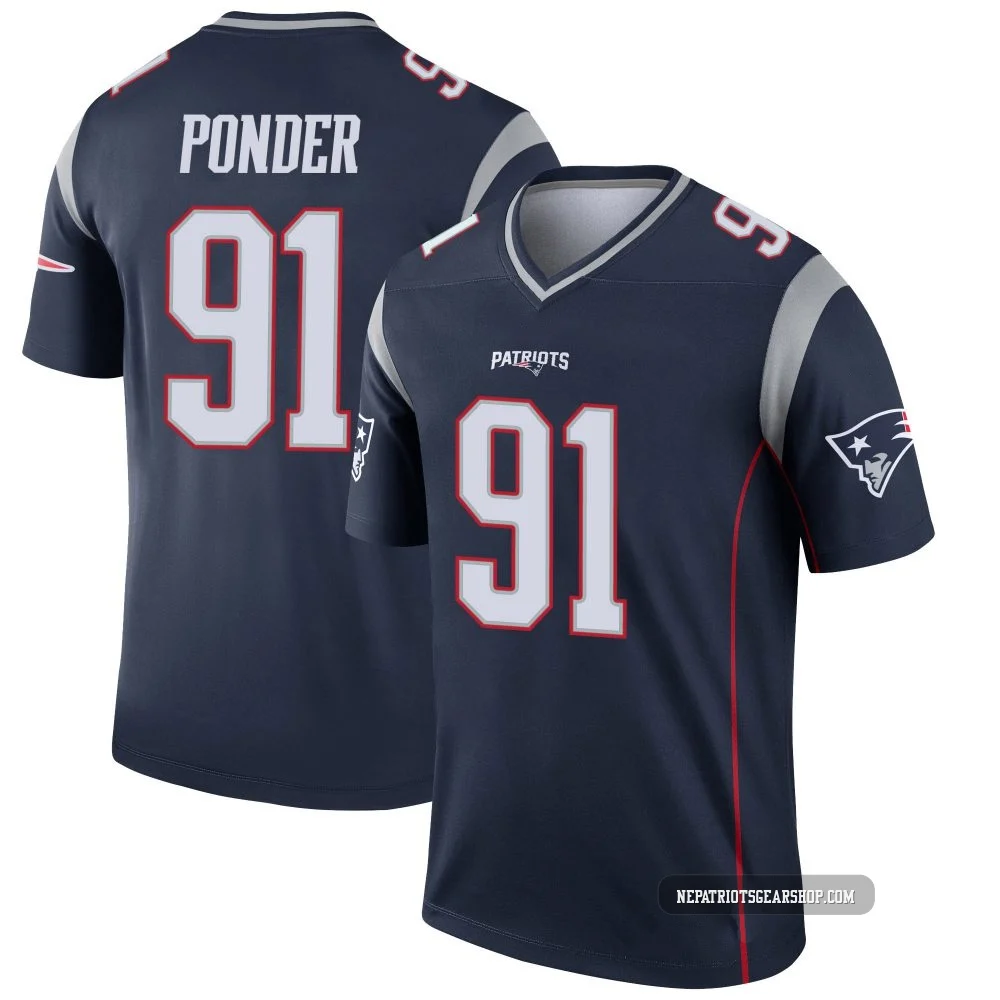 Elijah Ponder ＃91 New England Patriots Legend Jersey - Men's Navy