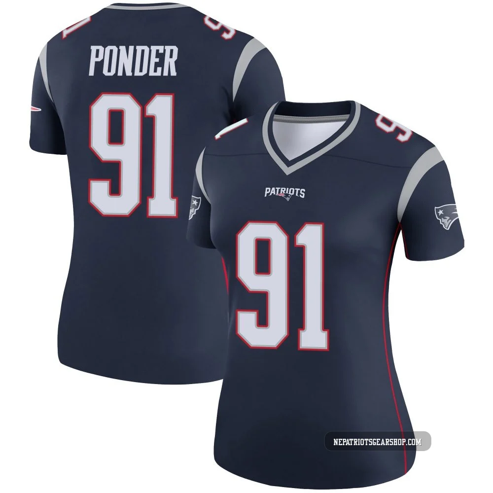 Elijah Ponder ＃91 New England Patriots Legend Jersey - Women's Navy