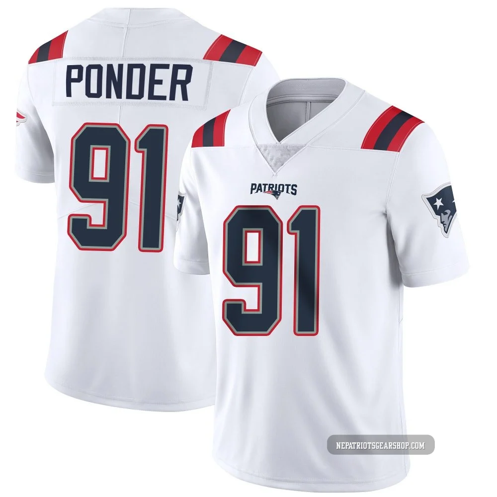 Elijah Ponder ＃91 New England Patriots Limited Vapor Untouchable Jersey - Men's White