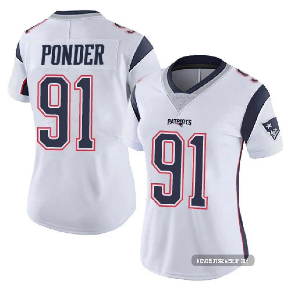 Elijah Ponder ＃91 New England Patriots Limited Vapor Untouchable Jersey - Women's White
