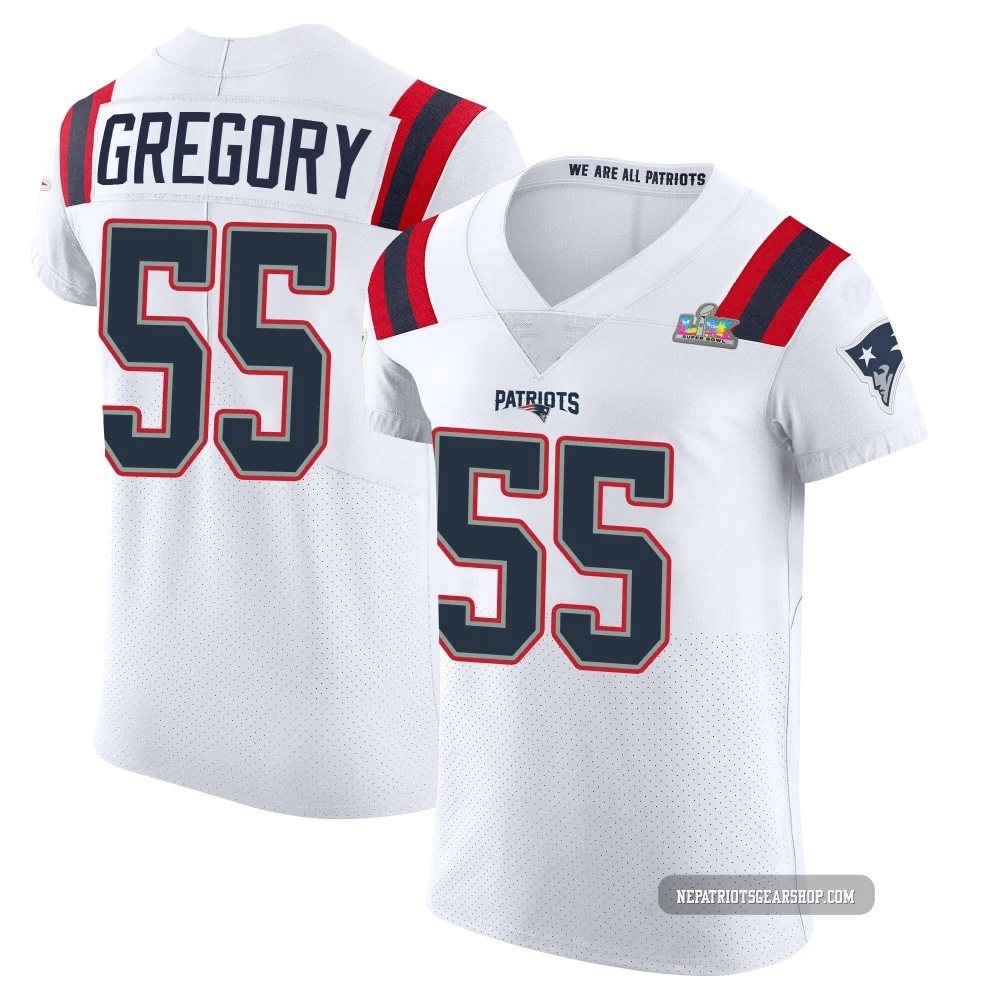 Eric Gregory ＃55 New England Patriots Elite Vapor Untouchable Super Bowl LX Patch Jersey - Men's White