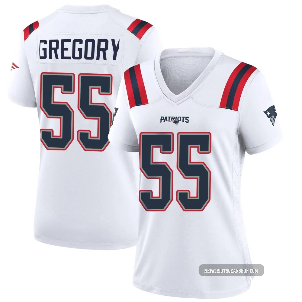 Eric Gregory ＃55 New England Patriots Game Jersey - Women's White