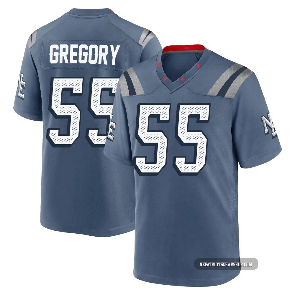 Eric Gregory ＃55 New England Patriots Game Storm 2025 Rivalries Collection Jersey - Men's Blue