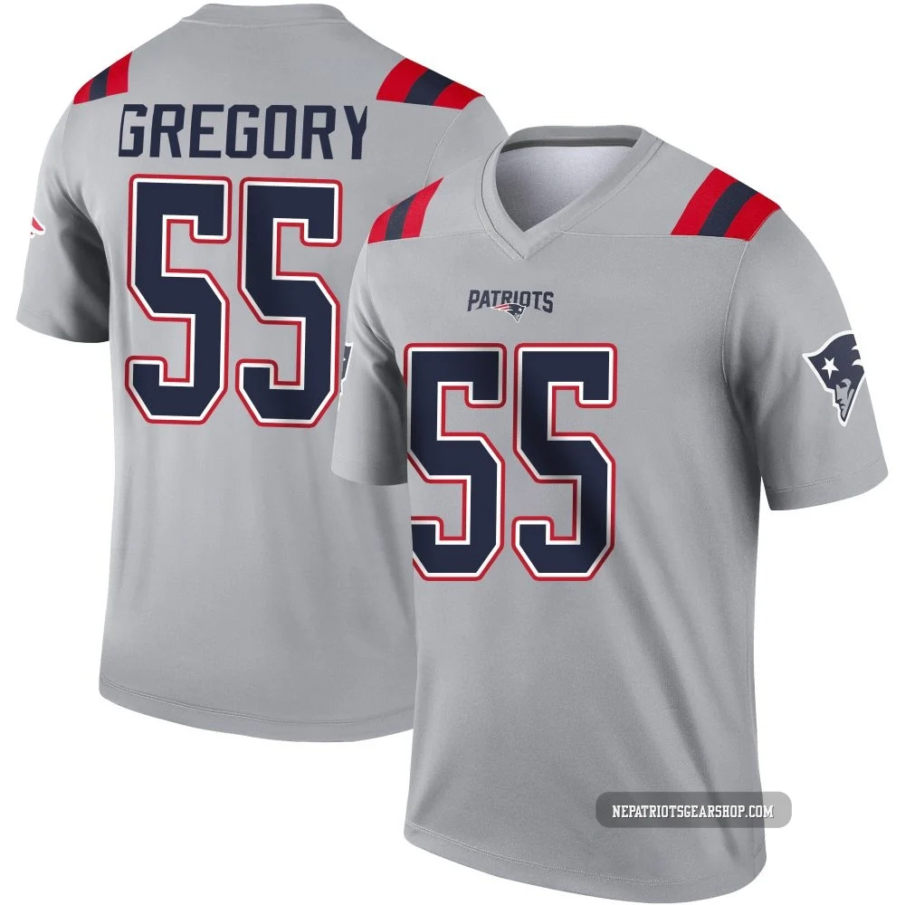 Eric Gregory ＃55 New England Patriots Legend Inverted Jersey - Youth Gray