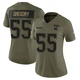 Eric Gregory ＃55 New England Patriots Limited 2025 Salute to Service Jersey - Women's Olive