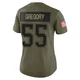 Eric Gregory ＃55 New England Patriots Limited 2025 Salute to Service Jersey - Women's Olive