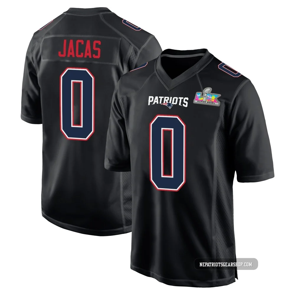 Gabe Jacas ＃0 New England Patriots Game Carbon Fashion Super Bowl LX Patch Jersey - Youth Black