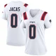 Gabe Jacas ＃0 New England Patriots Game Jersey - Women's White