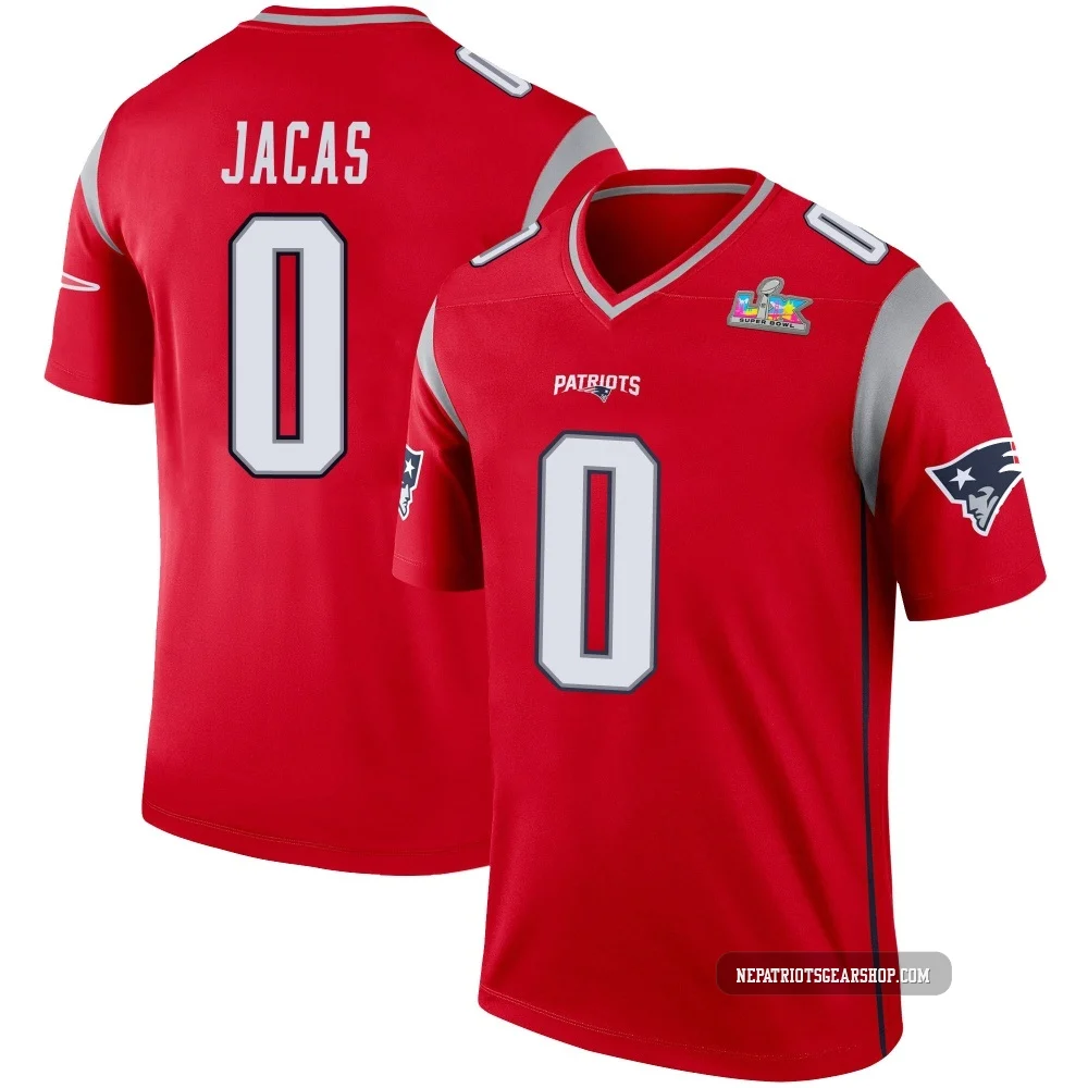 Gabe Jacas ＃0 New England Patriots Legend Inverted Super Bowl LX Patch Jersey - Men's Red