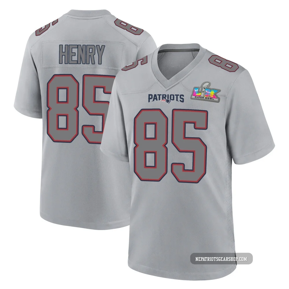 Hunter Henry ＃85 New England Patriots Game Silver Atmosphere Fashion Super Bowl LX Patch Jersey - Youth