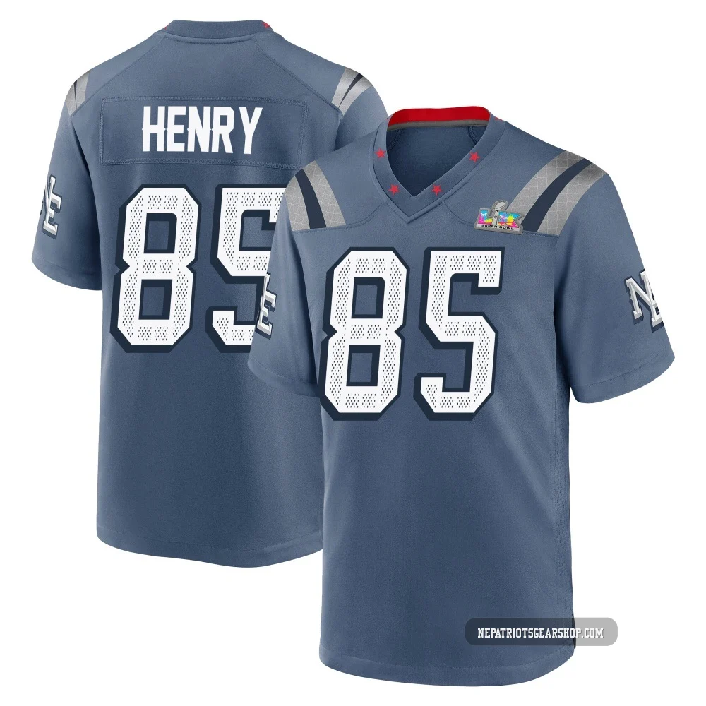 Hunter Henry ＃85 New England Patriots Game Storm 2025 Rivalries Collection Super Bowl LX Patch Jersey - Youth Blue