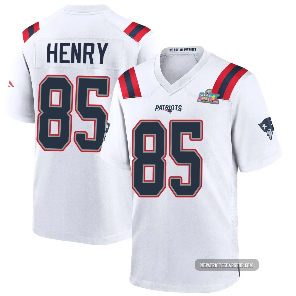 Hunter Henry ＃85 New England Patriots Game Super Bowl LX Patch Jersey - Men's White
