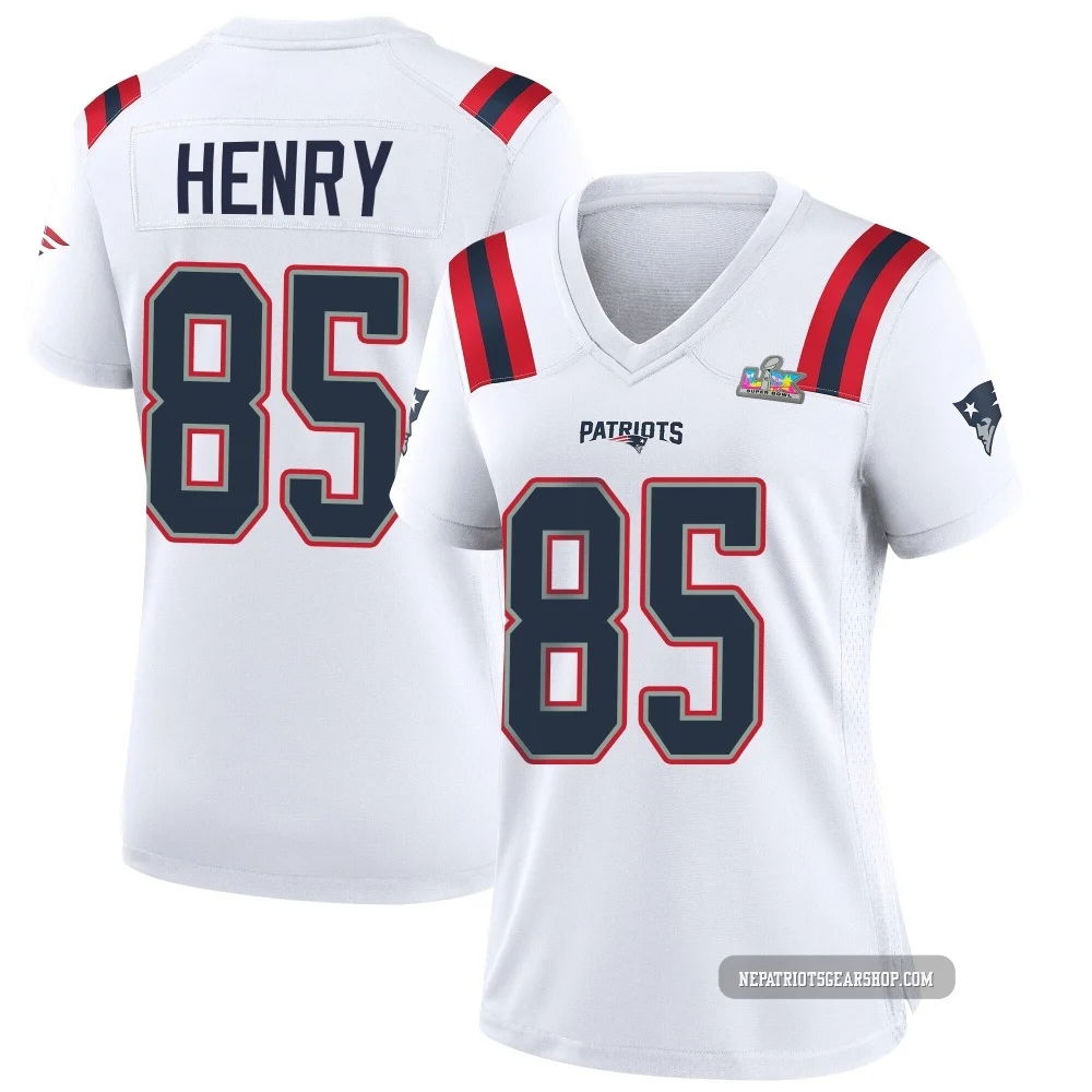 Hunter Henry ＃85 New England Patriots Game Super Bowl LX Patch Jersey - Women's White