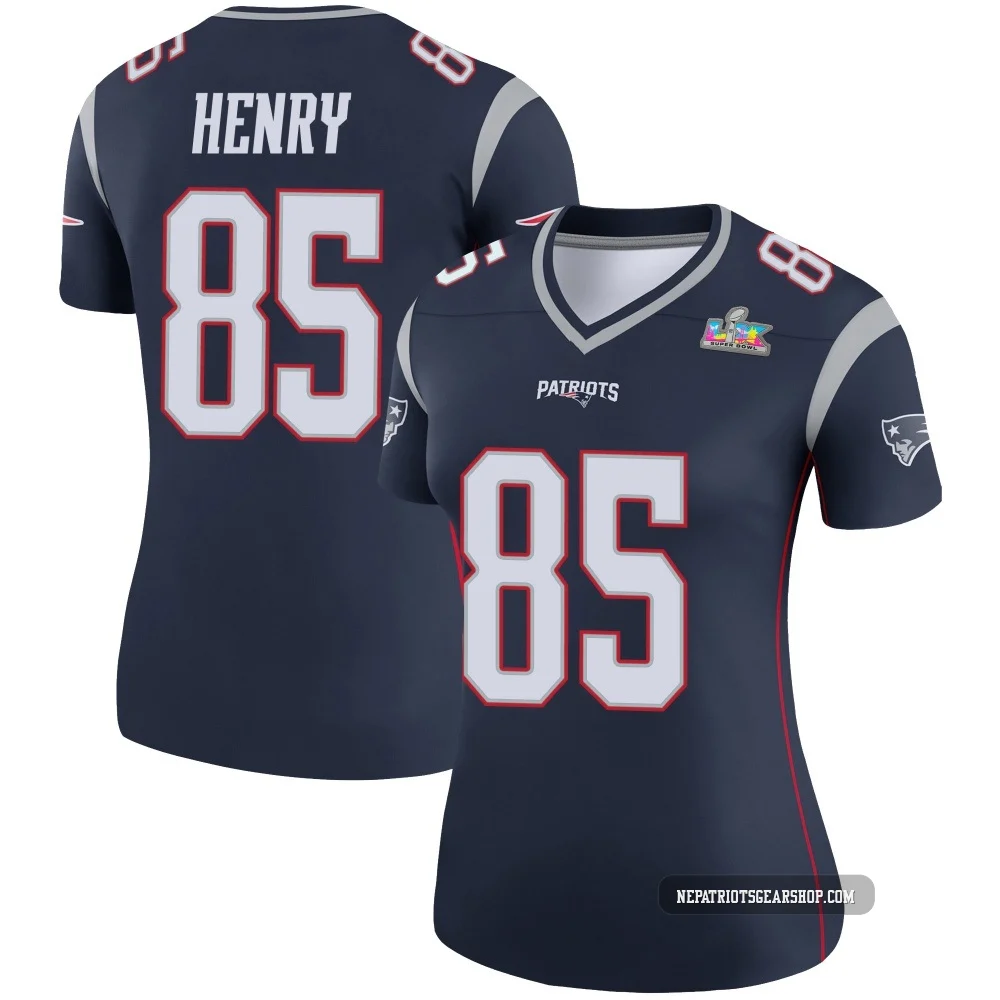 Hunter Henry ＃85 New England Patriots Legend Super Bowl LX Patch Jersey - Women's Navy