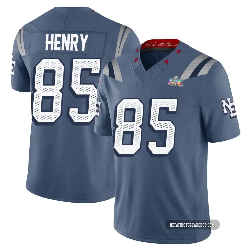 Hunter Henry ＃85 New England Patriots Limited Storm 2025 Rivalries Collection Super Bowl LX Patch Jersey - Youth Blue