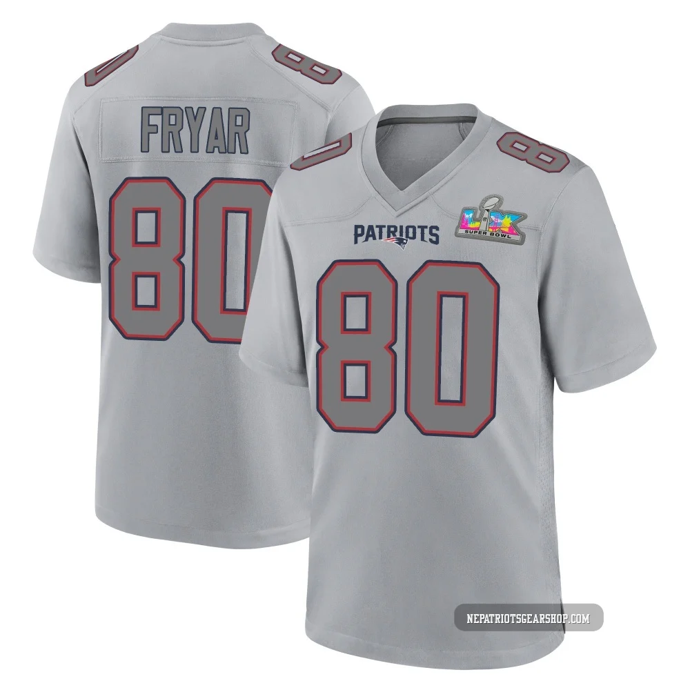 Irving Fryar ＃80 New England Patriots Game Silver Atmosphere Fashion Super Bowl LX Patch Jersey - Men's