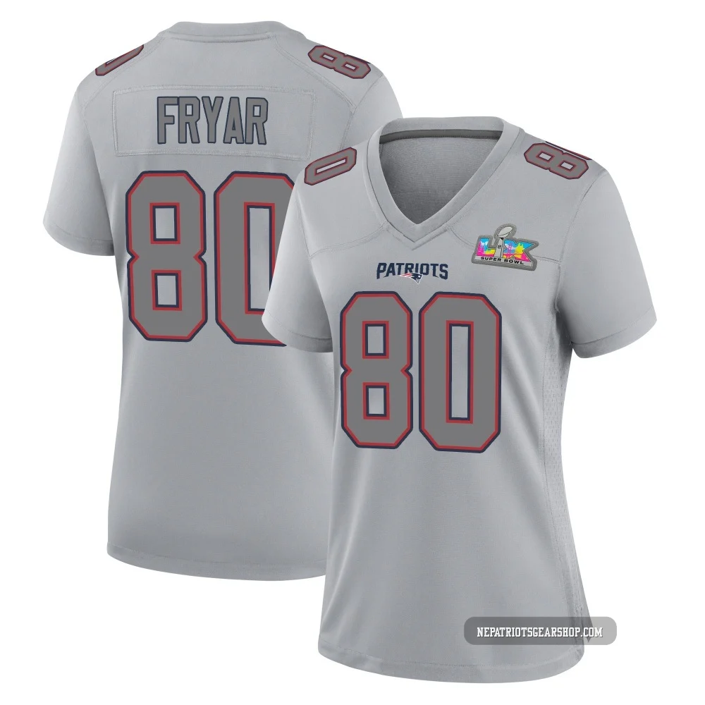 Irving Fryar ＃80 New England Patriots Game Silver Atmosphere Fashion Super Bowl LX Patch Jersey - Women's