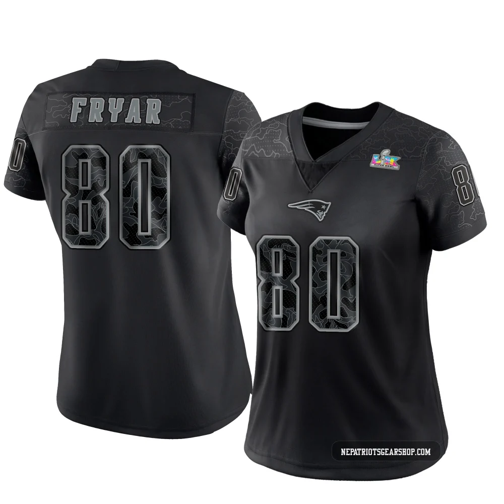 Irving Fryar ＃80 New England Patriots Limited Reflective Super Bowl LX Patch Jersey - Women's Black
