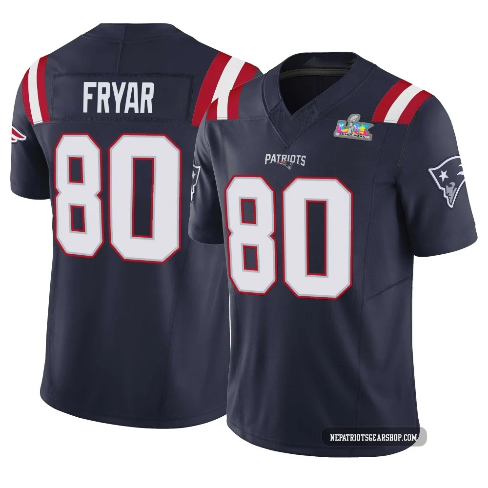 Irving Fryar ＃80 New England Patriots Limited Vapor F.U.S.E. Super Bowl LX Patch Jersey - Youth Navy