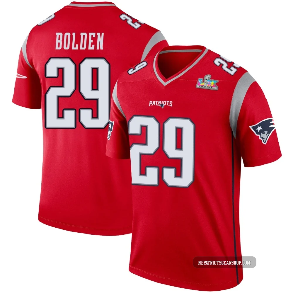 Isaiah Bolden ＃29 New England Patriots Legend Inverted Super Bowl LX Patch Jersey - Men's Red
