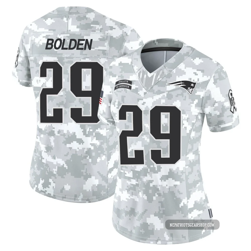 Isaiah Bolden ＃29 New England Patriots Limited 2024 Salute to Service Jersey - Women's Arctic Camo