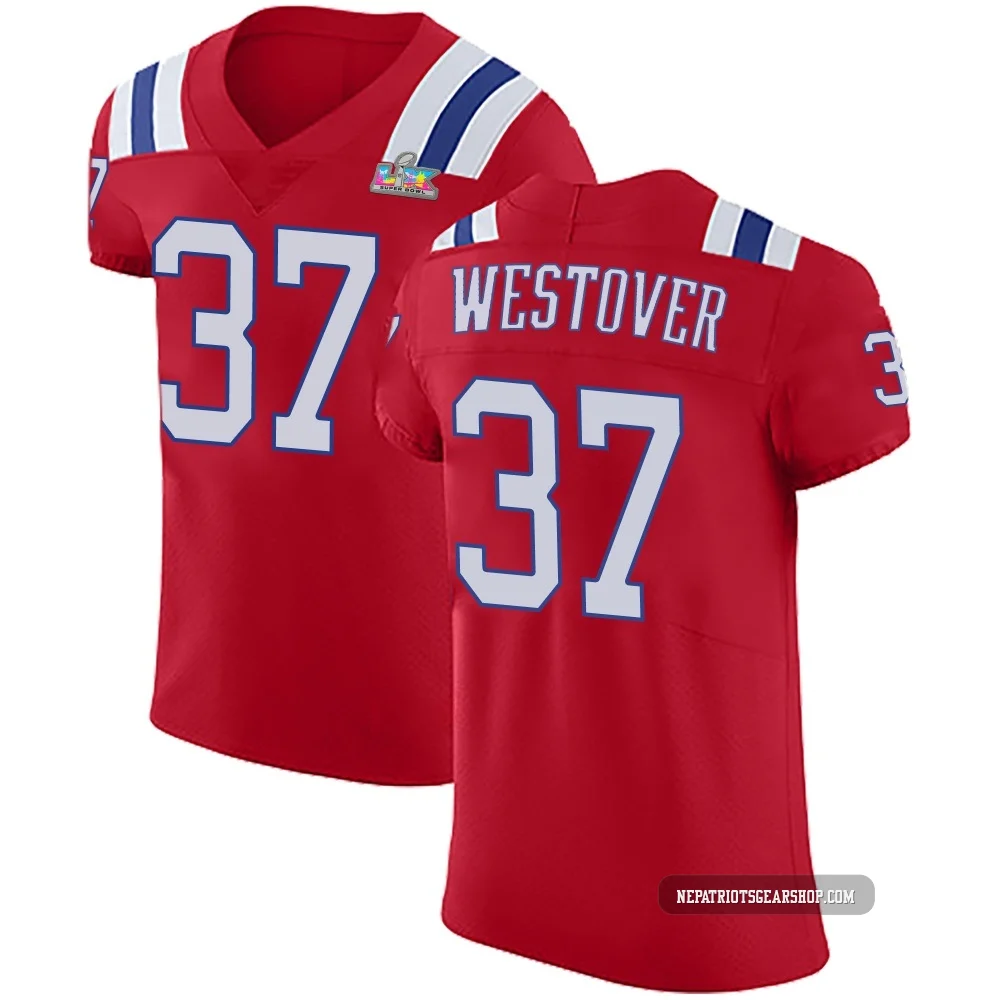 Jack Westover ＃37 New England Patriots Elite Vapor Untouchable Alternate Super Bowl LX Patch Jersey - Men's Red