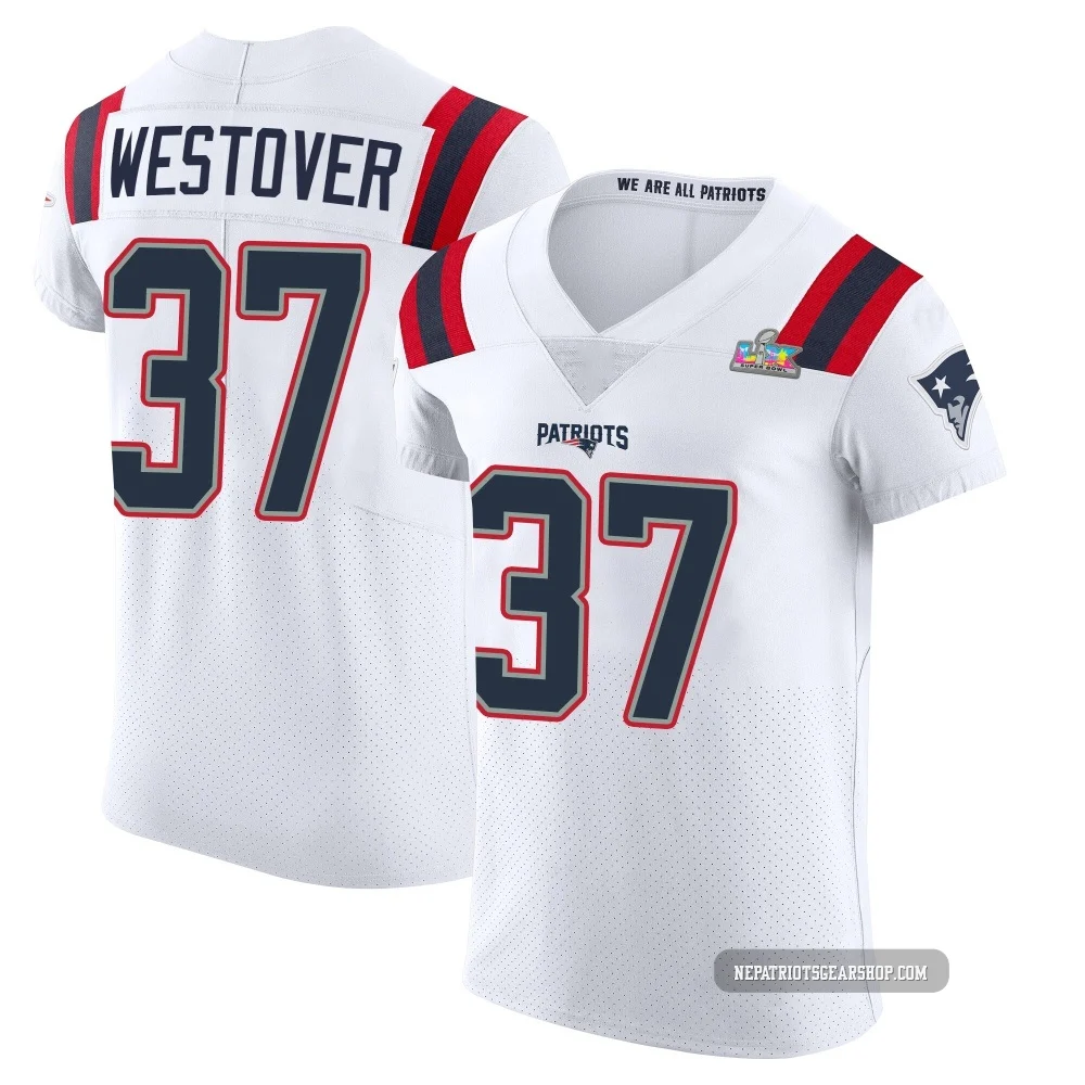 Jack Westover ＃37 New England Patriots Elite Vapor Untouchable Super Bowl LX Patch Jersey - Men's White