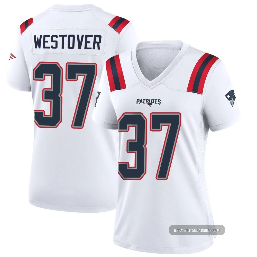 Jack Westover ＃37 New England Patriots Game Jersey - Women's White