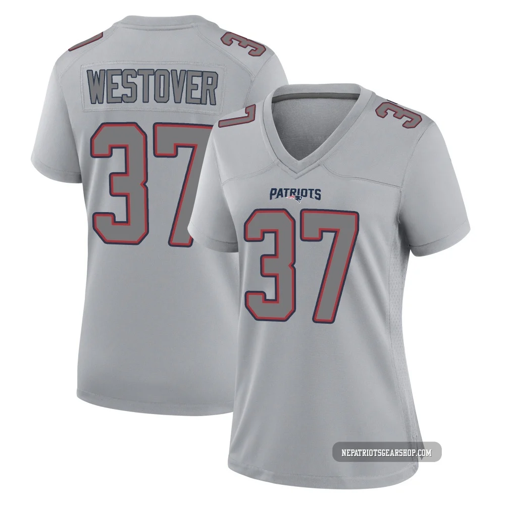 Jack Westover ＃37 New England Patriots Game Silver Atmosphere Fashion Jersey - Women's