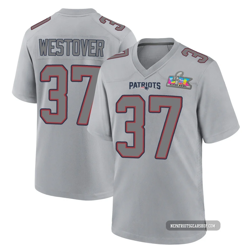 Jack Westover ＃37 New England Patriots Game Silver Atmosphere Fashion Super Bowl LX Patch Jersey - Youth