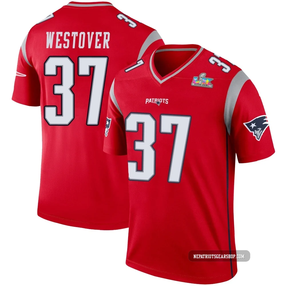 Jack Westover ＃37 New England Patriots Legend Inverted Super Bowl LX Patch Jersey - Youth Red