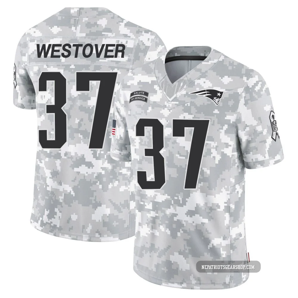 Jack Westover ＃37 New England Patriots Limited 2024 Salute to Service Jersey - Men's Arctic Camo