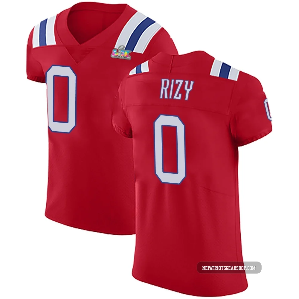 Jacob Rizy ＃0 New England Patriots Elite Vapor Untouchable Alternate Super Bowl LX Patch Jersey - Men's Red