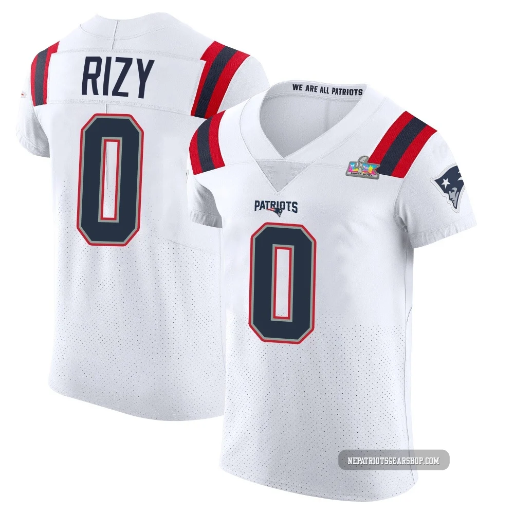 Jacob Rizy ＃0 New England Patriots Elite Vapor Untouchable Super Bowl LX Patch Jersey - Men's White