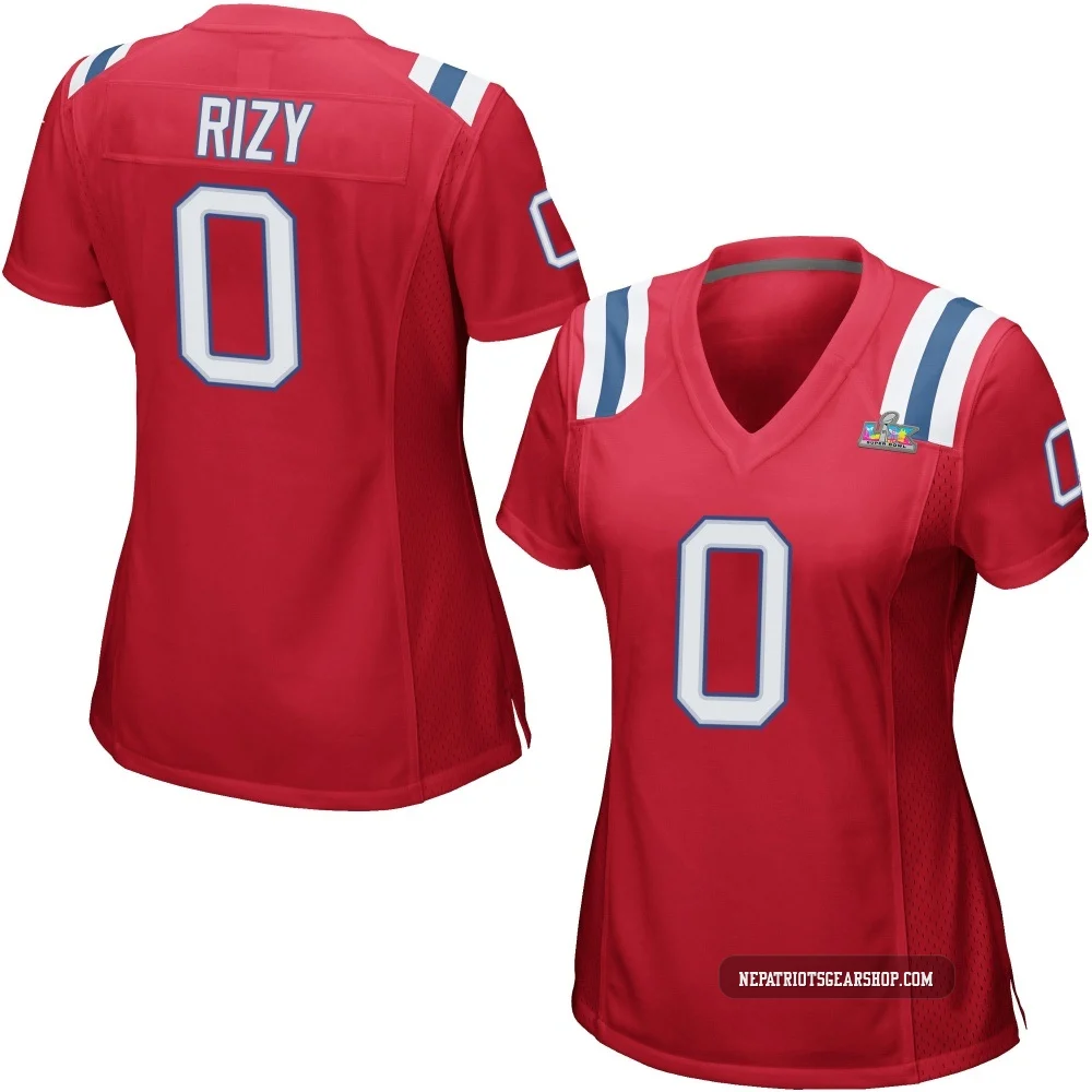 Jacob Rizy ＃0 New England Patriots Game Alternate Super Bowl LX Patch Jersey - Women's Red