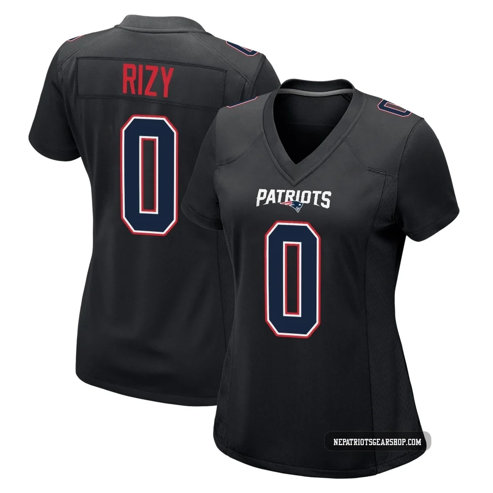 Jacob Rizy ＃0 New England Patriots Game Carbon Fashion Jersey - Women's Black