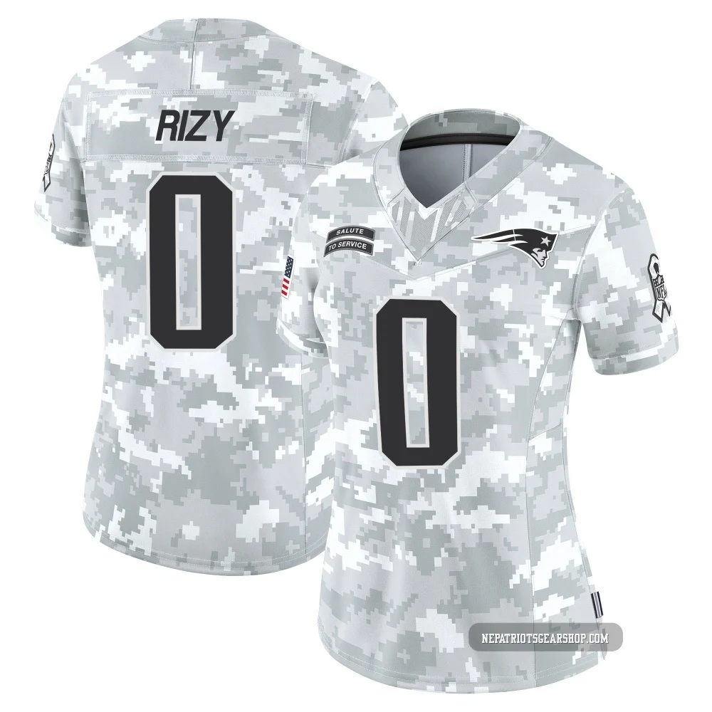 Jacob Rizy ＃0 New England Patriots Limited 2024 Salute to Service Jersey - Women's Arctic Camo