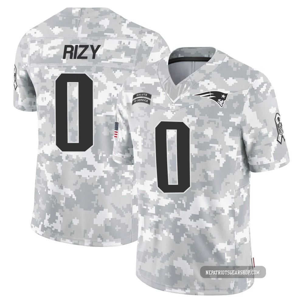 Jacob Rizy ＃0 New England Patriots Limited 2024 Salute to Service Jersey - Youth Arctic Camo