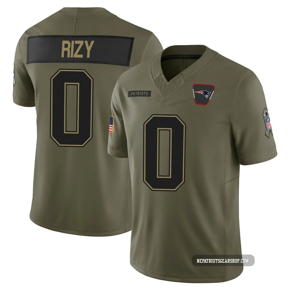 Jacob Rizy ＃0 New England Patriots Limited 2025 Salute to Service Jersey - Men's Olive