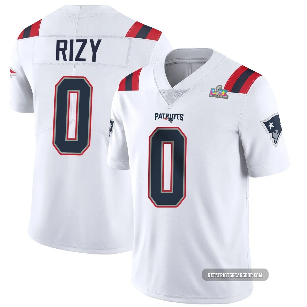 Jacob Rizy ＃0 New England Patriots Limited Vapor Untouchable Super Bowl LX Patch Jersey - Men's White