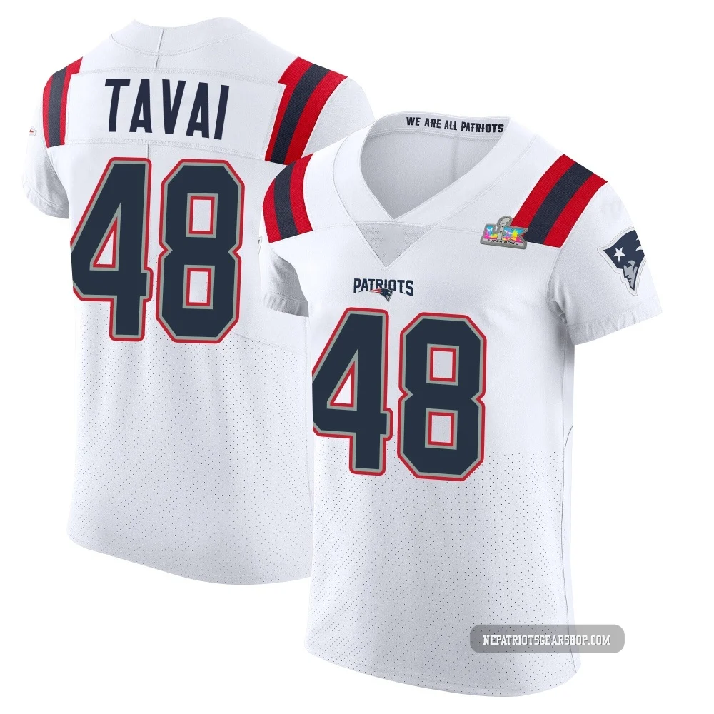 Jahlani Tavai ＃48 New England Patriots Elite Vapor Untouchable Super Bowl LX Patch Jersey - Men's White