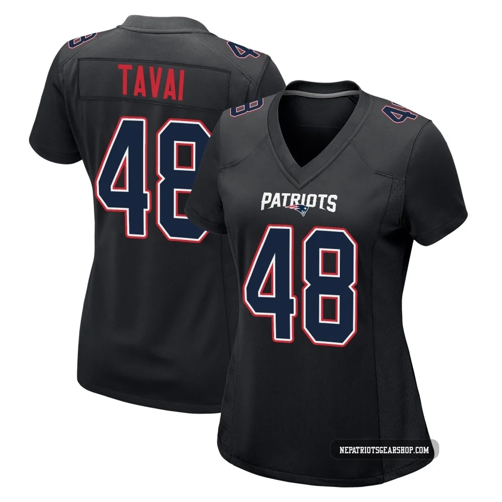 Jahlani Tavai ＃48 New England Patriots Game Carbon Fashion Jersey - Women's Black