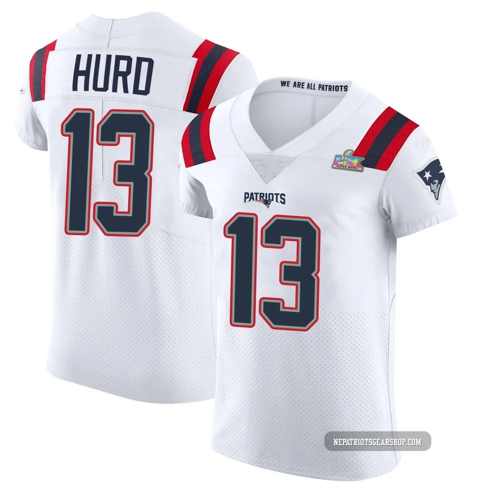 Jalen Hurd ＃13 New England Patriots Elite Vapor Untouchable Super Bowl LX Patch Jersey - Men's White