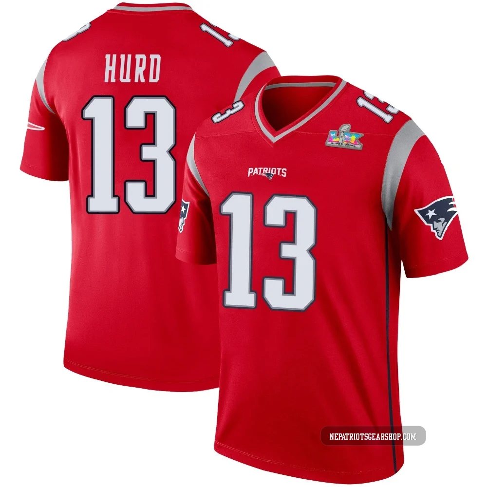 Jalen Hurd ＃13 New England Patriots Legend Inverted Super Bowl LX Patch Jersey - Men's Red
