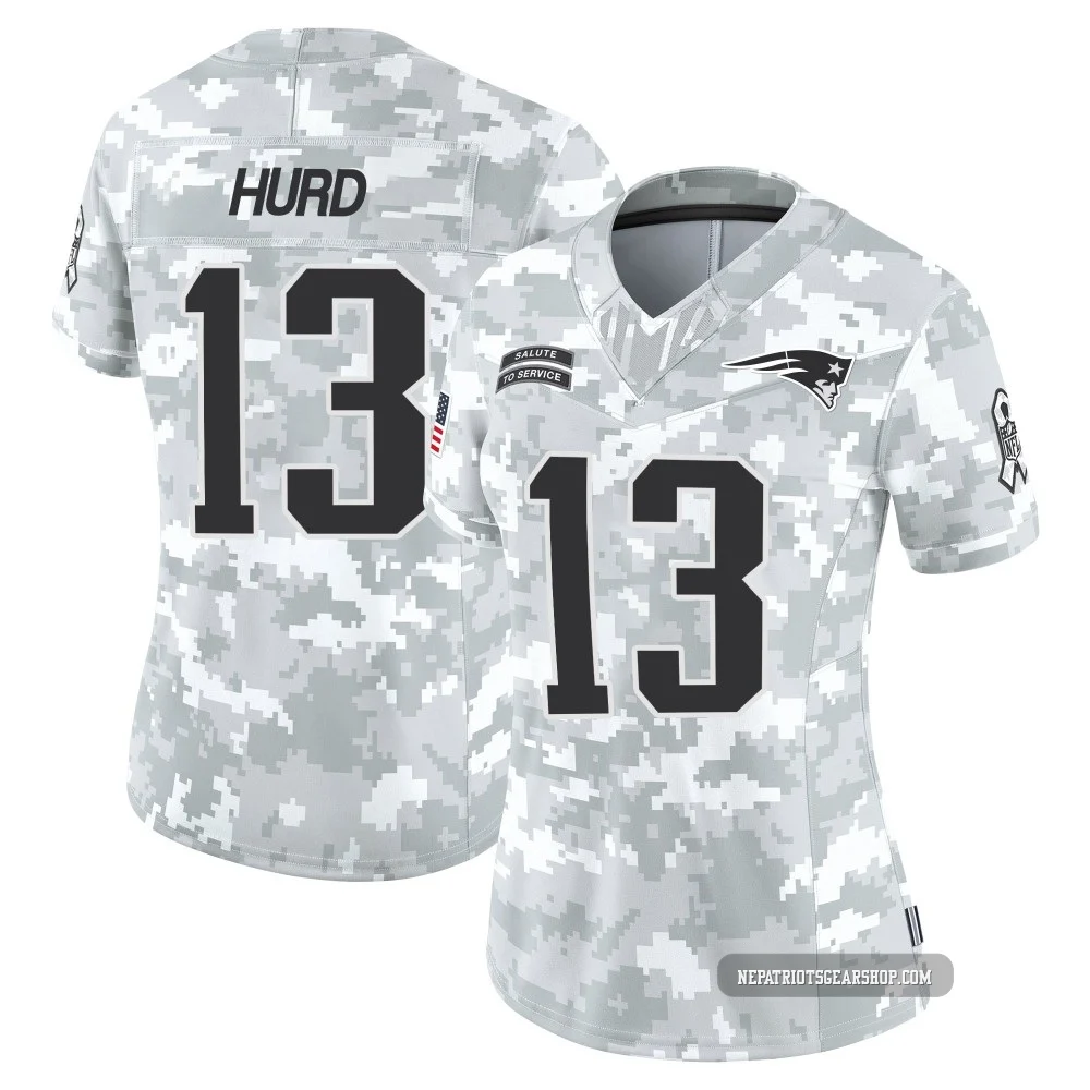 Jalen Hurd ＃13 New England Patriots Limited 2024 Salute to Service Jersey - Women's Arctic Camo